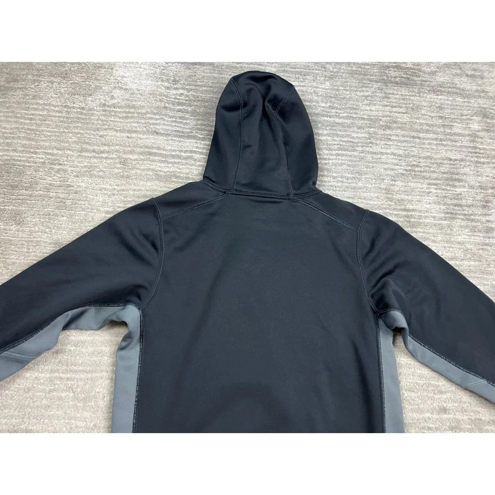 Nike Hoodie Boys Medium Black Therma-FIT Pullover Grey‎ Swoosh Sweatshirt